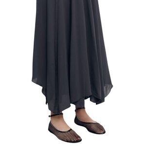 Mango Ballet Flats‎ With Mesh Fabric Fishnet Design Round Toe Sz 37(6.5)